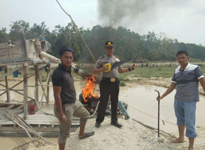  Dua Unit Mesin PETI Dimusnahkan Polsek Benai
